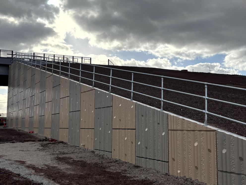 The retaining walls of the new road bridge at Calder Park have been freshly painted