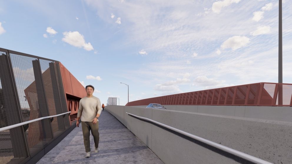 Looking over the new Maidstone Street road bridge, towards Kororoit Creek Road. Artist impression only, subject to change