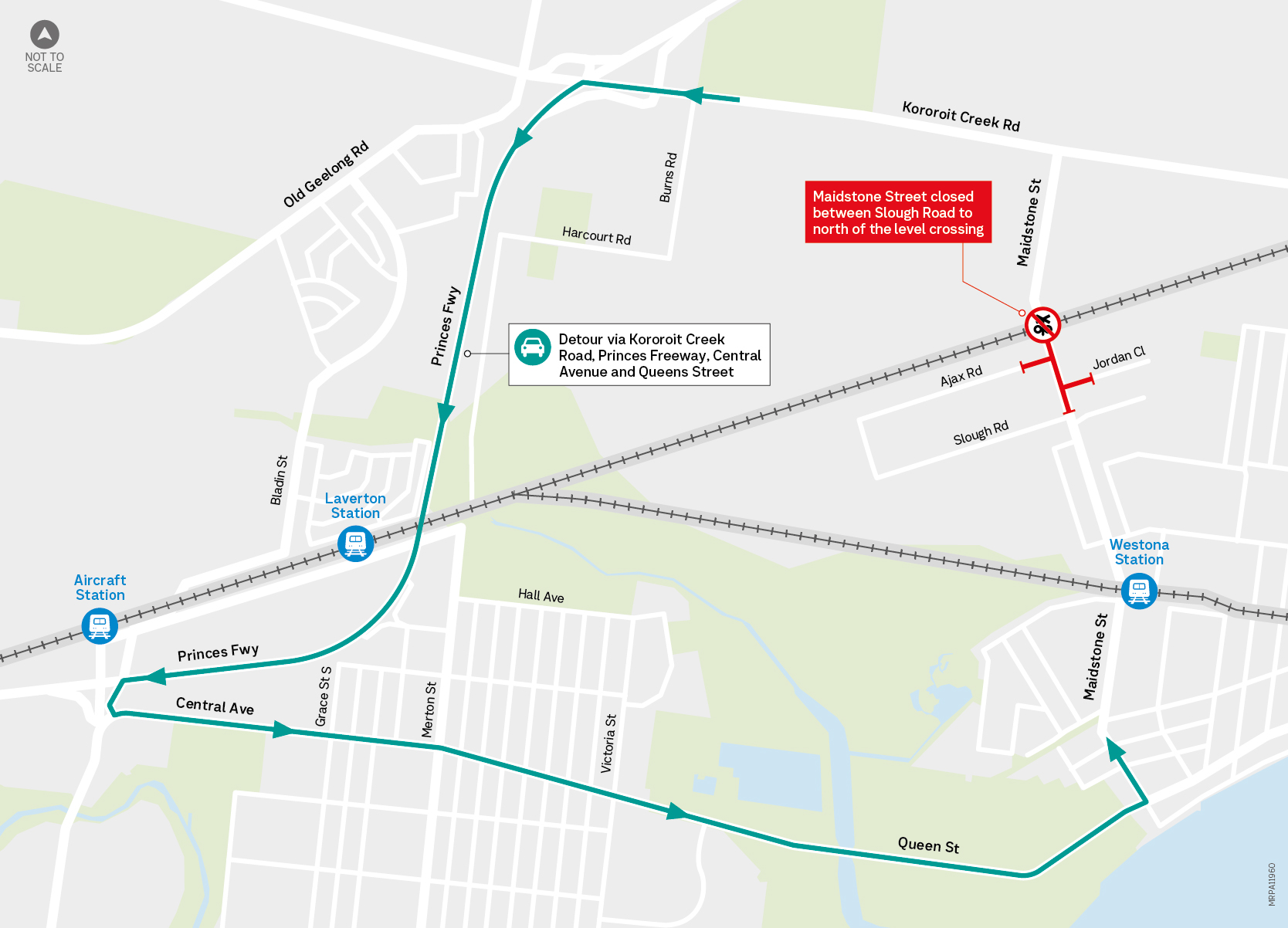 Maidstone Street alternative detour map