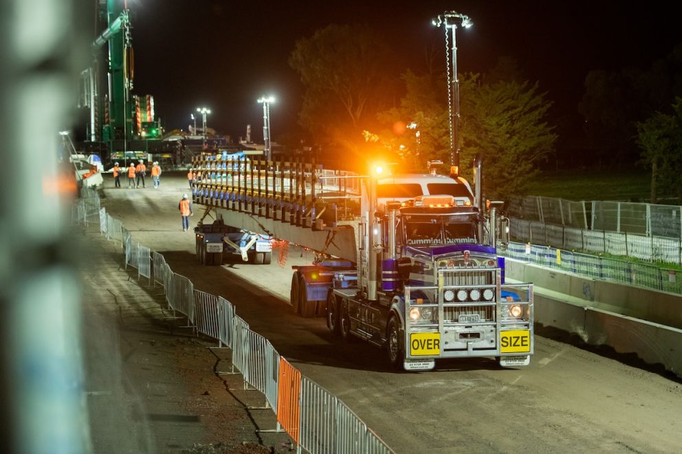 The Super T beams were delivered from nearby Melton
