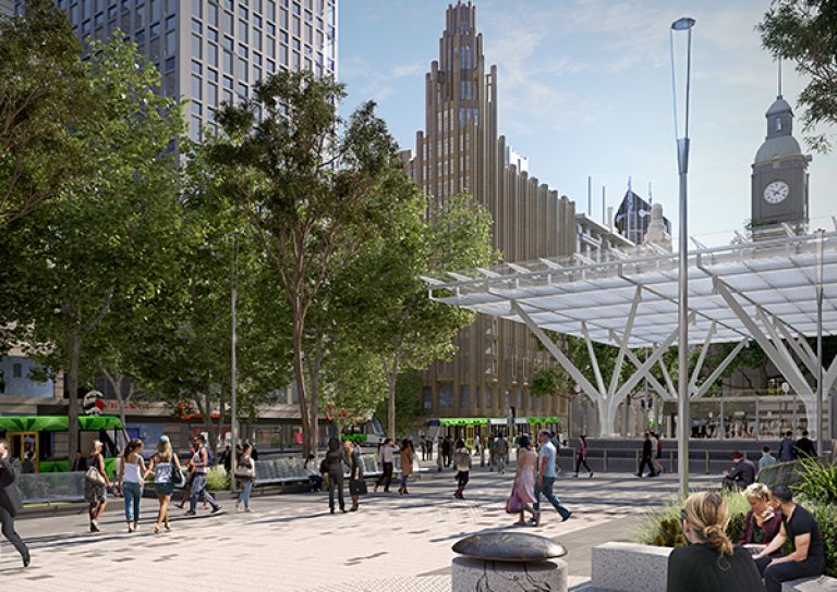 Town Hall Station entrance at City Square