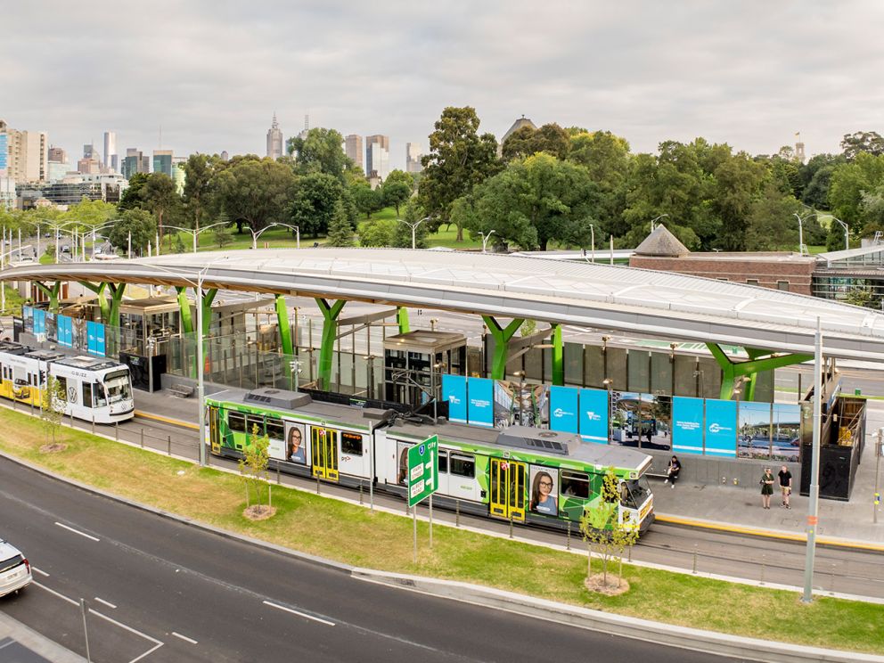 Anzac Station train and tram interchange