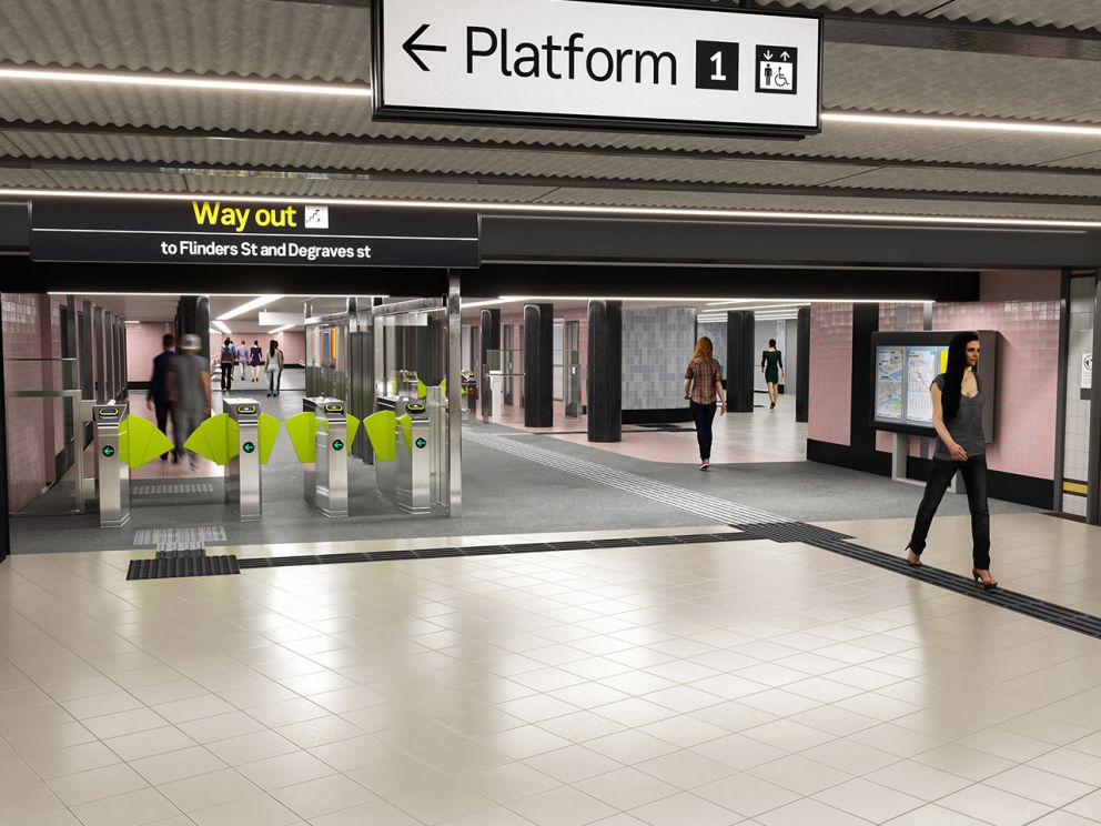 Artist impression of the Campbell Arcade entrance to Town Hall Station