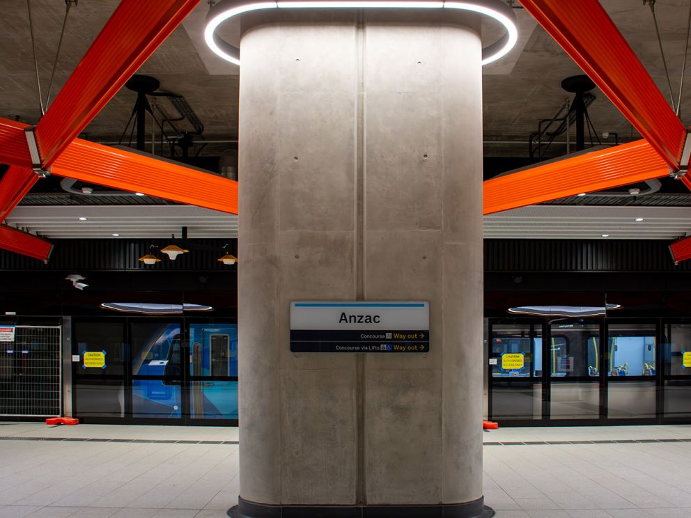 Anzac Station platforms