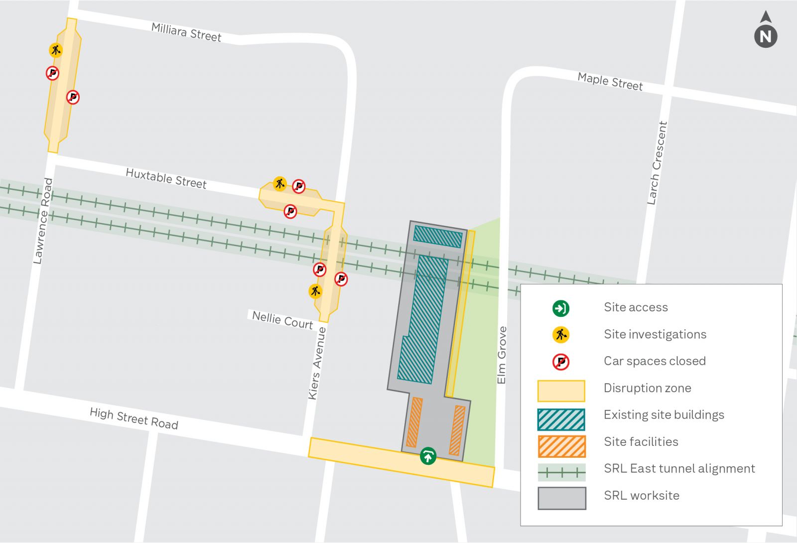 Map shows works in Mount Waverley during August.