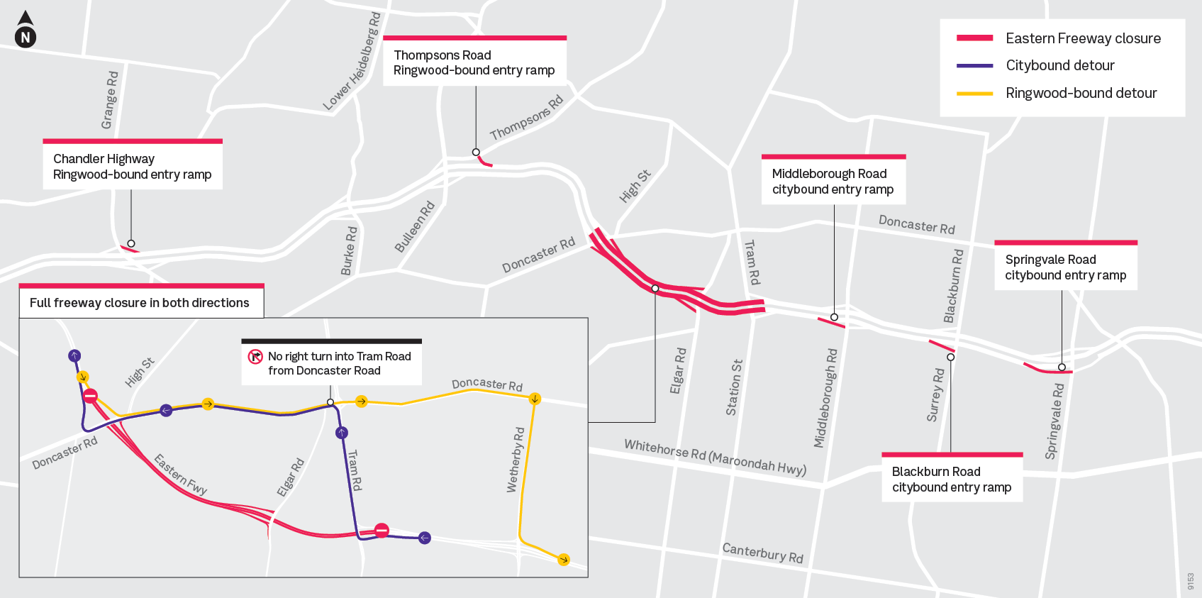 EFW Ramp Closures map