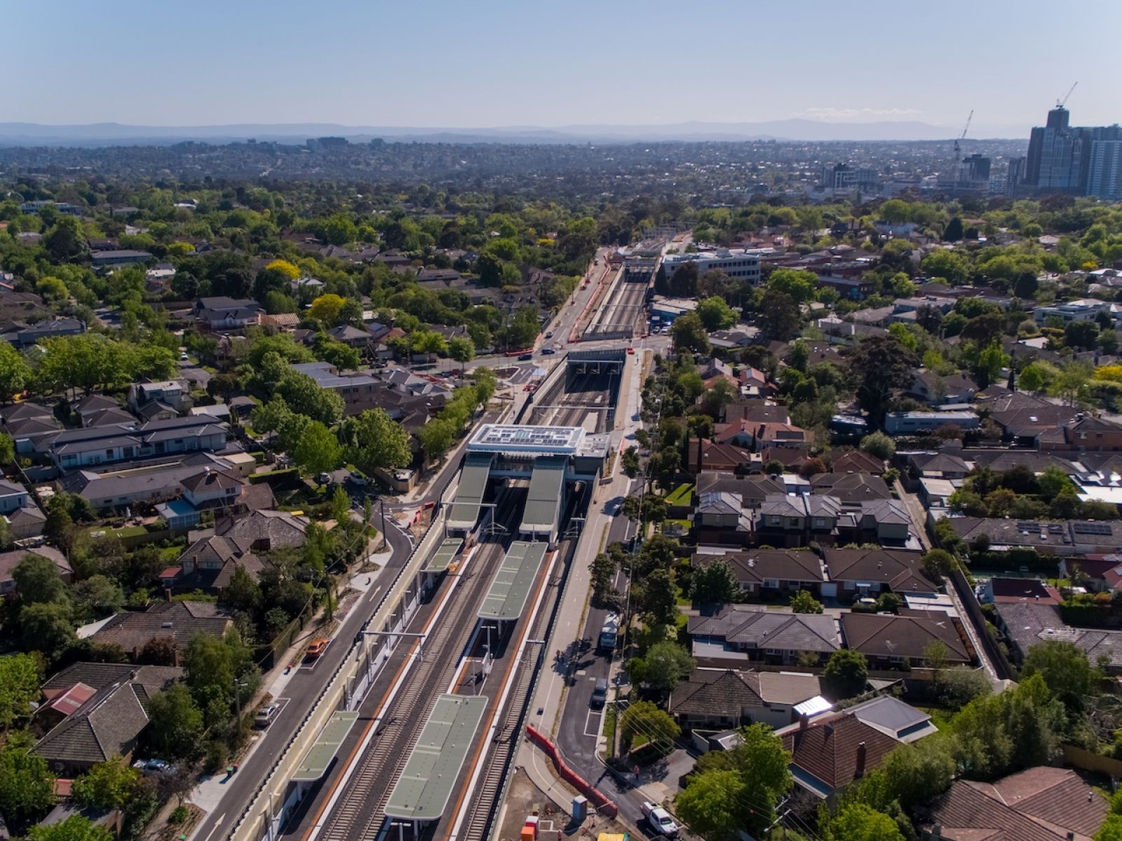 The dangerous level crossings at Mont Albert Road and Union Road in Surrey Hills were removed in 2023