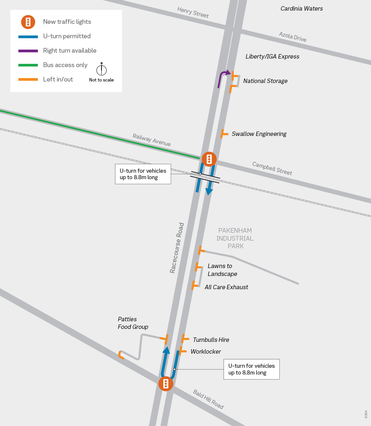 Racecourse_Rd_Traffic_Change map