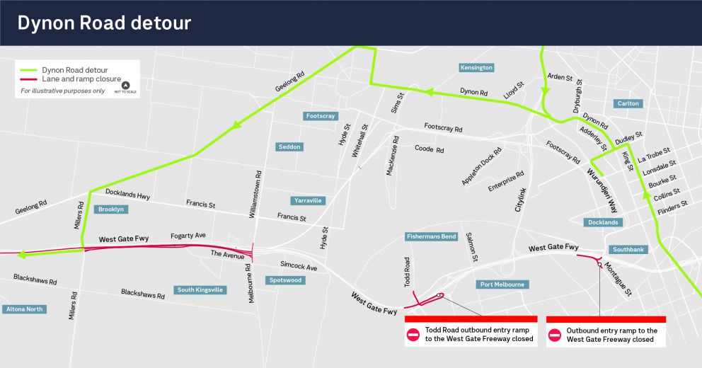 Dynon Road detour Spring 2025