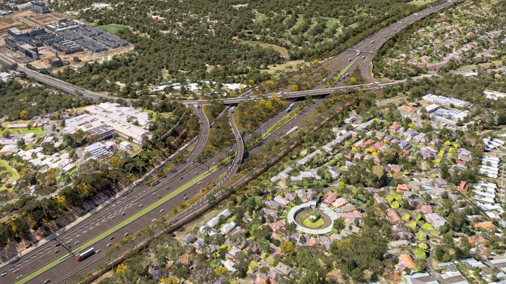 Artist impression of Chandler Highway interchange with new Eastern Busway