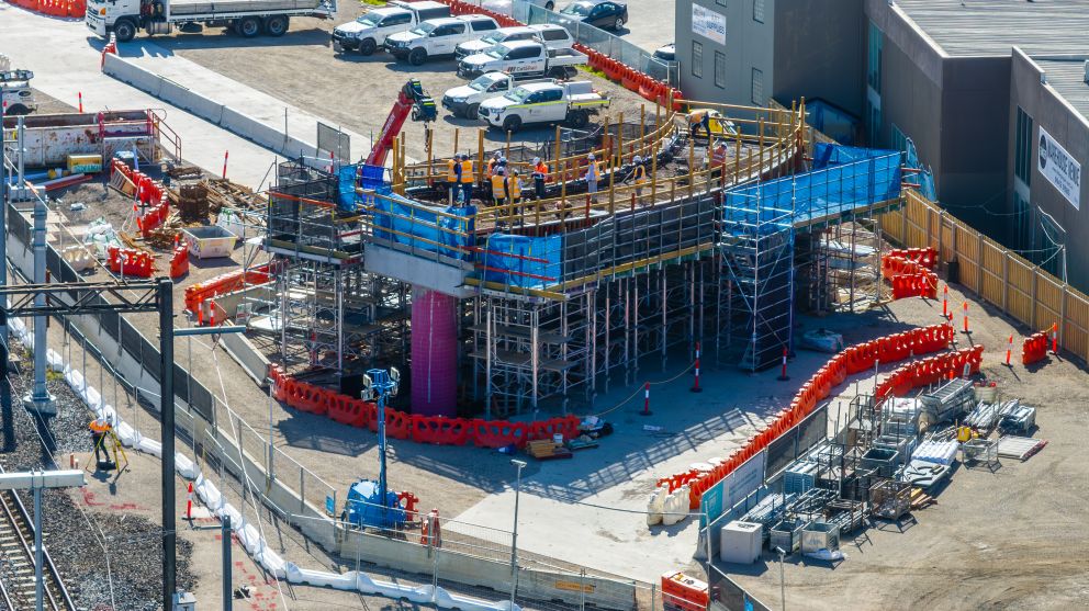 The pedestrian and cycle path near Champion Road starting to take shape