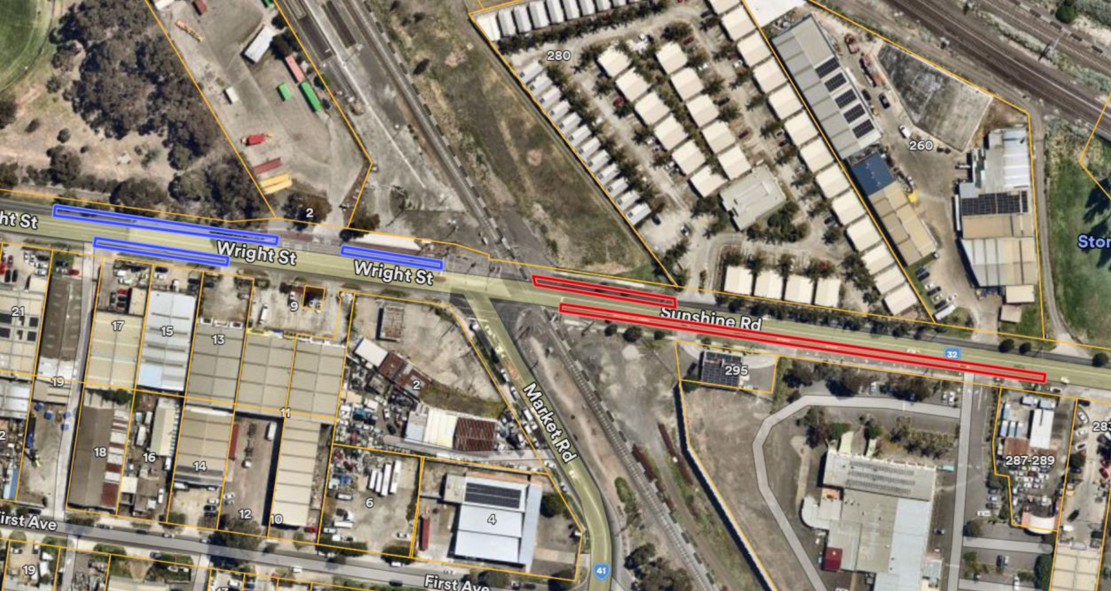 Map showing closure on Sunshine Road from 13 January