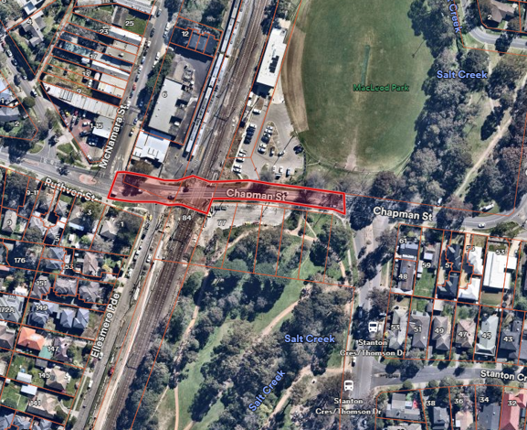 Map showing road closure on Ruthven Street between McNamara Street and Thomson Drive
