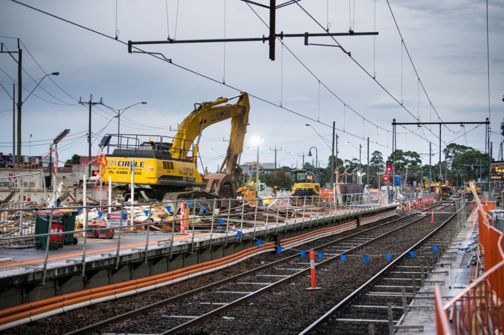 Platform 2 station buildings all but gone during the weekend occupation