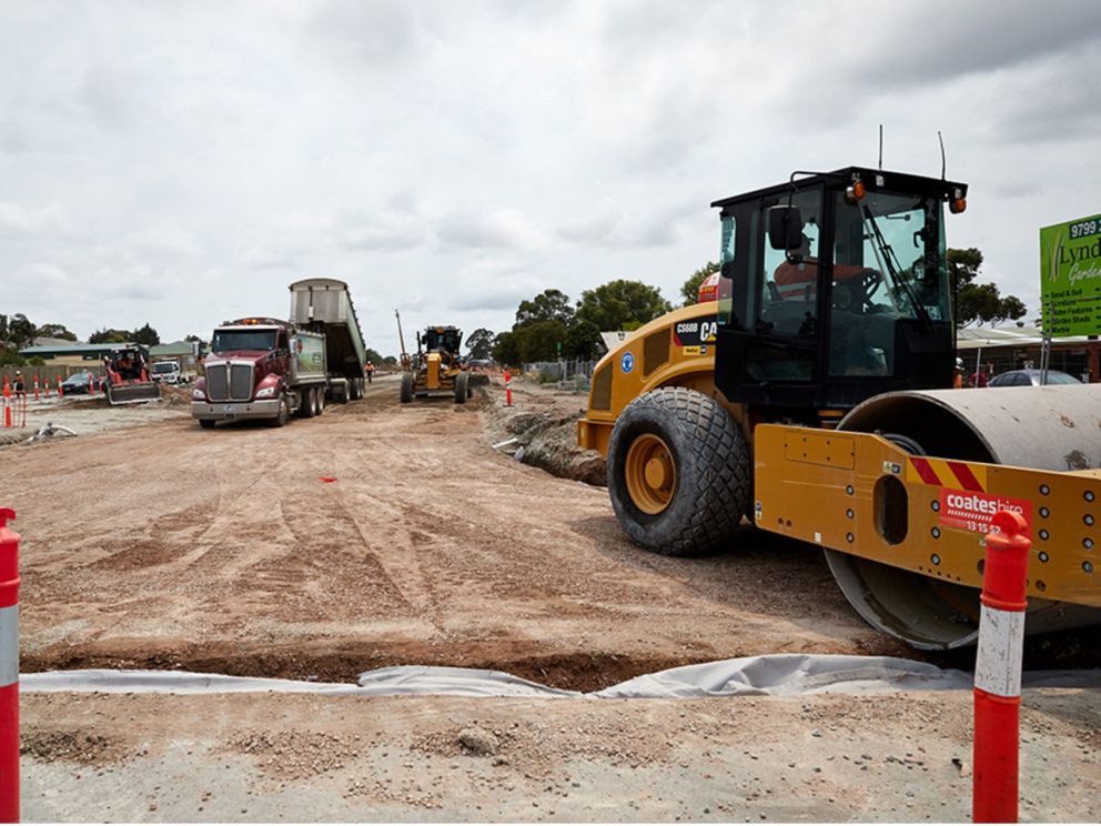 Image of construction vehicles onsite