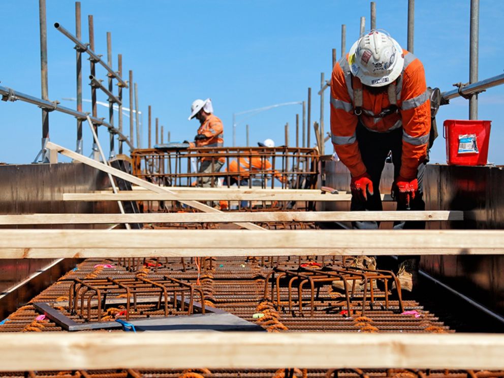 Continuing to build the bridge over Governor Road