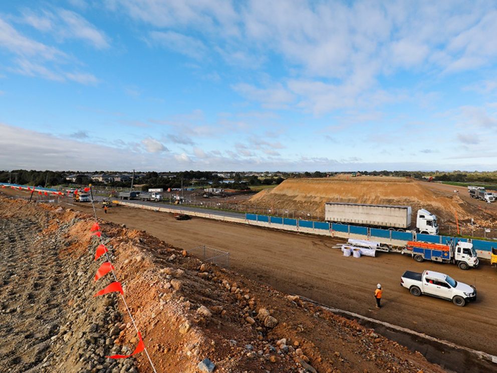 Progress on building the bridge over Governor Road - July 2020