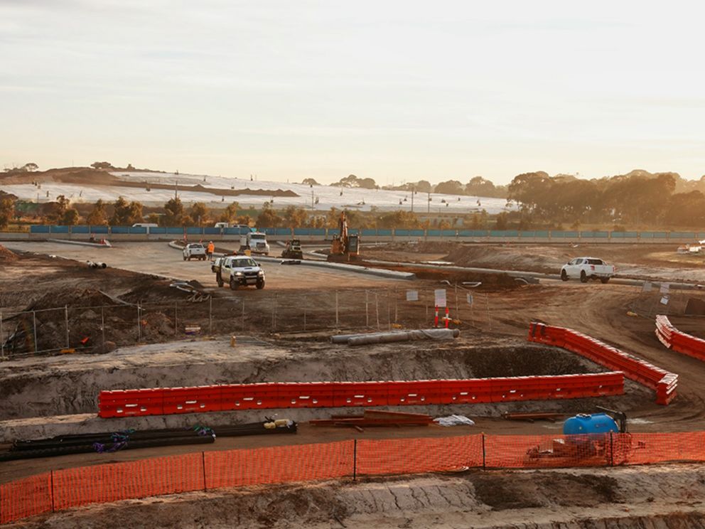 Continuing to build the new intersection at the Dingley Bypass. - June 2020