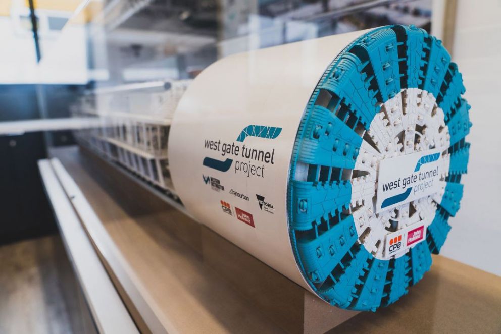 Model of a Tunnel Boring Machine at the West Gate Tunnel Project's information centre