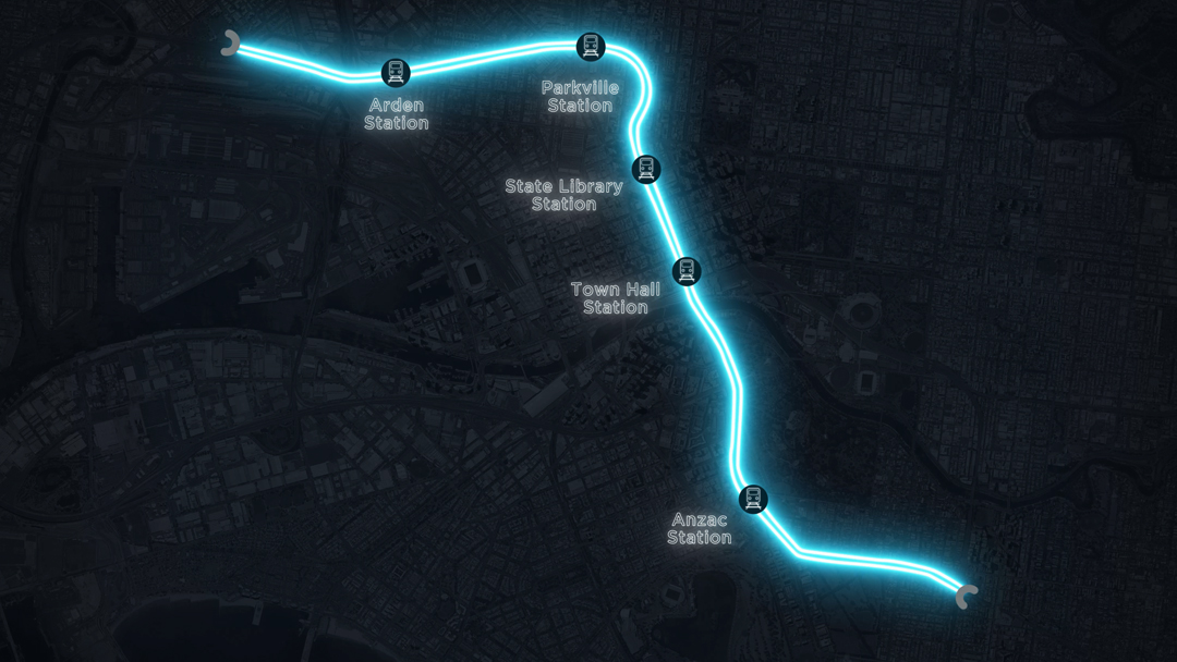 Metro Tunnel map