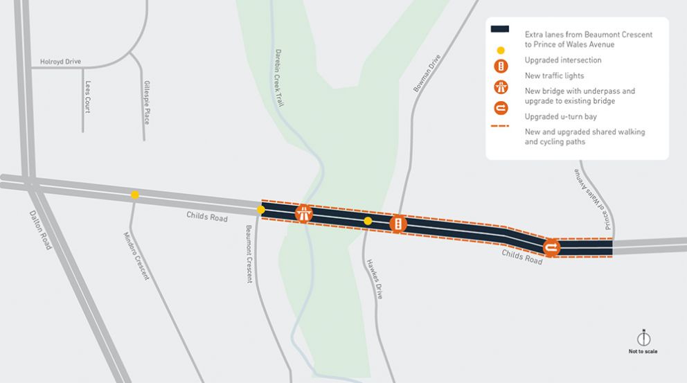 Childs Road planned upgrade map