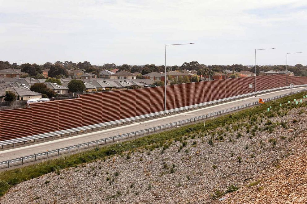 Continuing to install the 75% recycled plastic noise walls along the freeway 