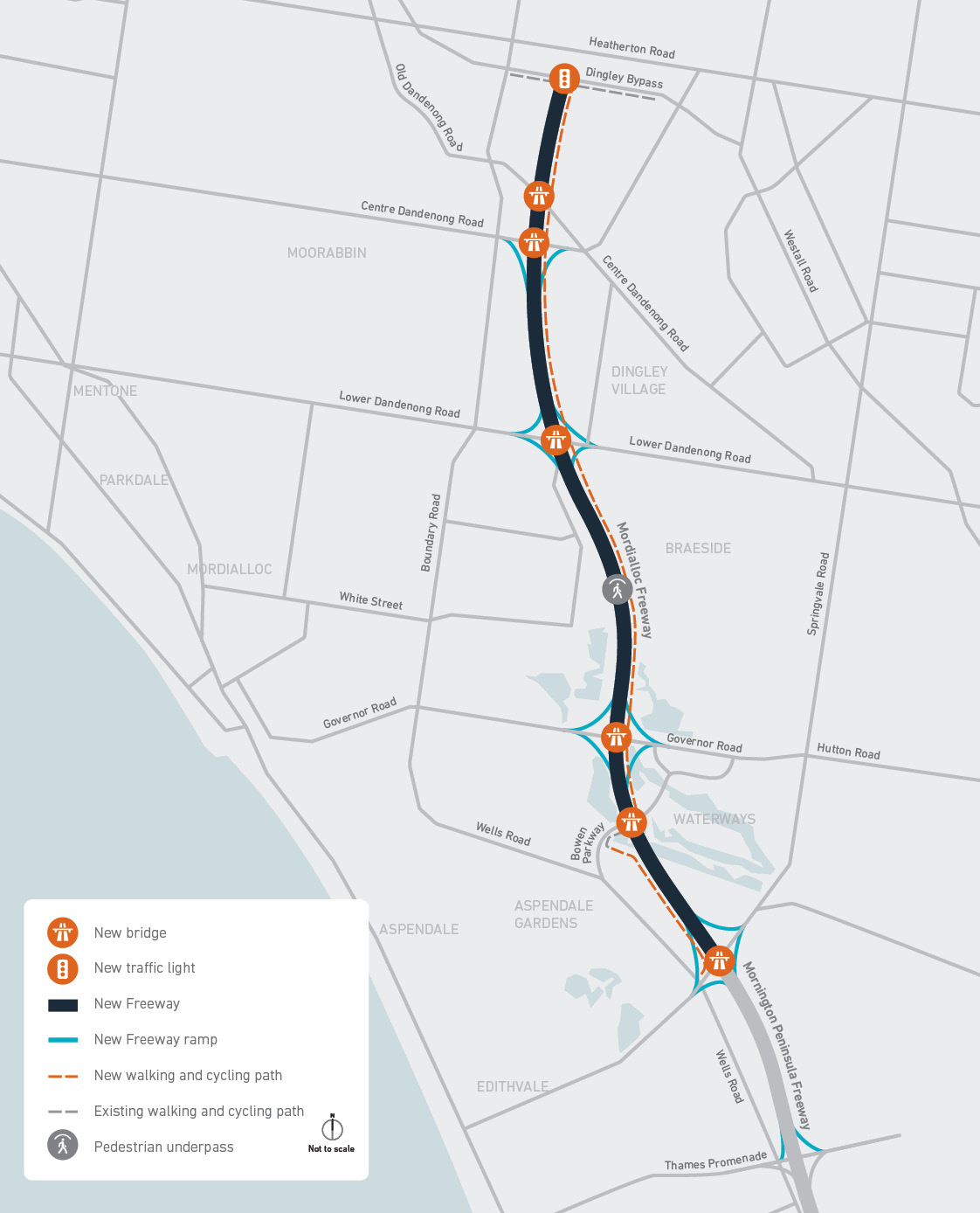 Mordialloc Freeway project overview map