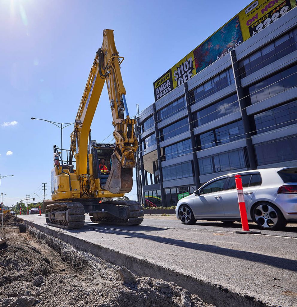 South Road and Nepean Highway construction image November 2021