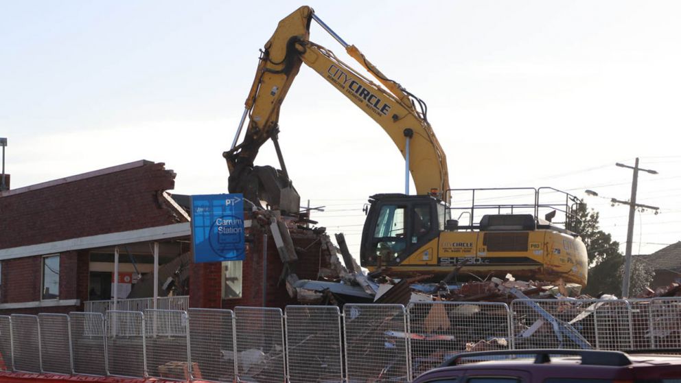 The Carrum station is demolished