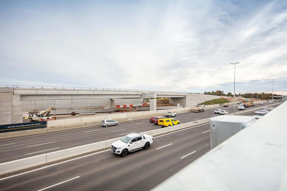 New elevated Edgars Road Greensborough-bound exit ramp