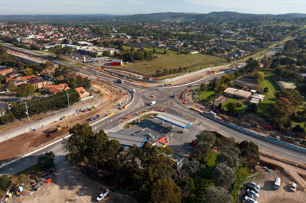 Aerial view of roundabout (looking south west)