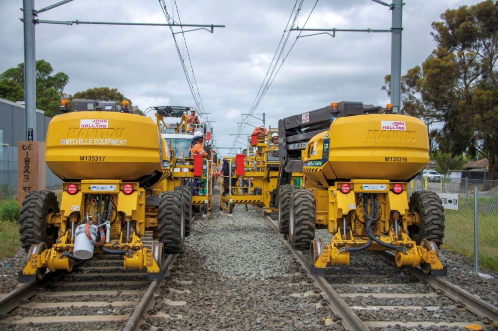 Track works for temporary overhead power lines