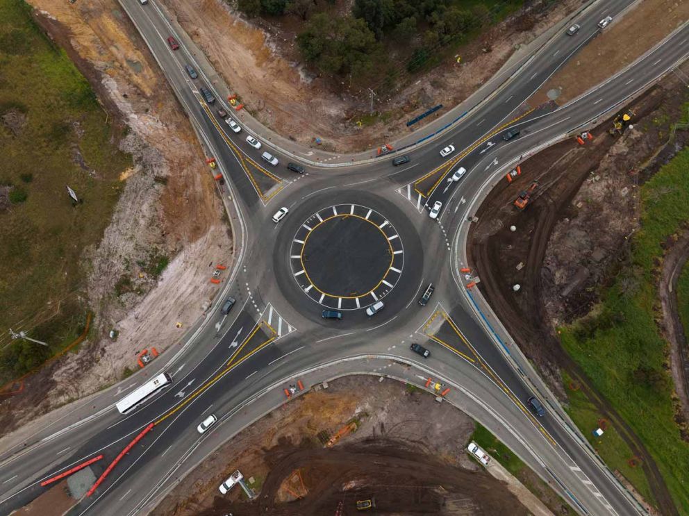 Aerial view of the Ballarto Road intersection