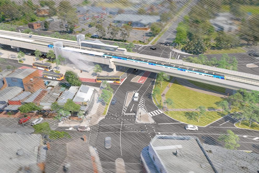 Cars travelling under the rail bridge at Coolstore Road. Artist impression, subject to change.