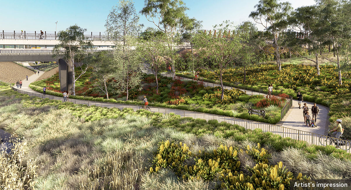 Artist's impression of Yando Street shared user path