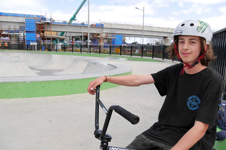 Local skateboarder at Noble Park