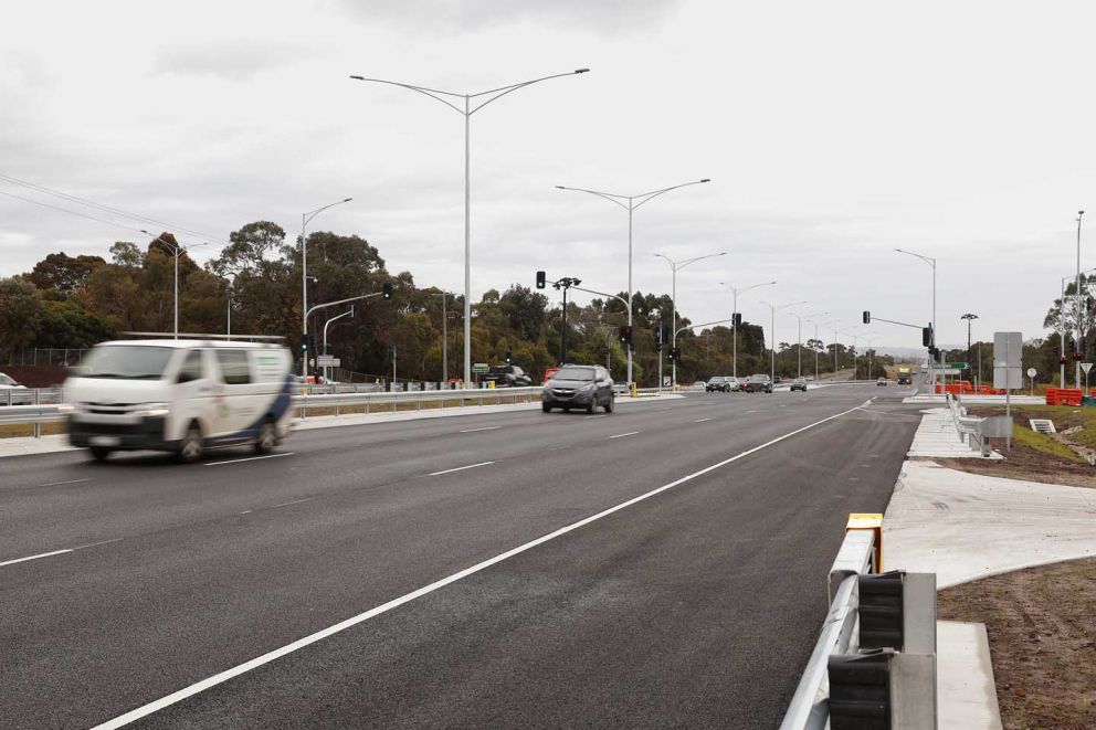 New asphalt along Western Port Highway