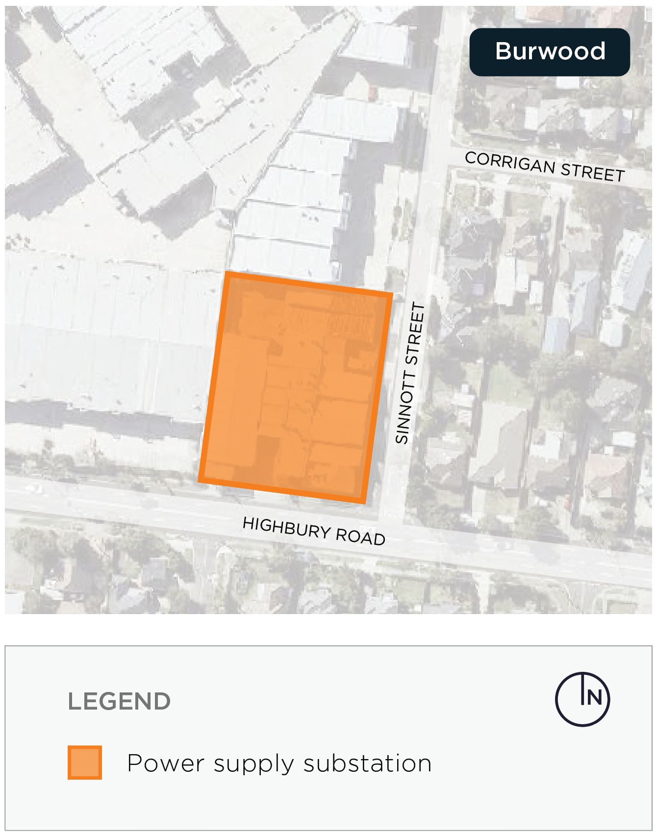 Location of Burwood substation