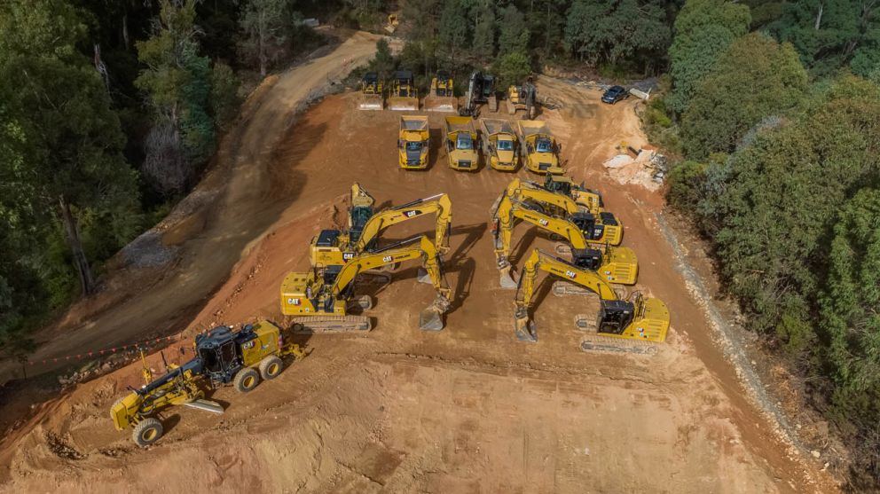 Temporary machinery parking yard on top of the landslip 24 April