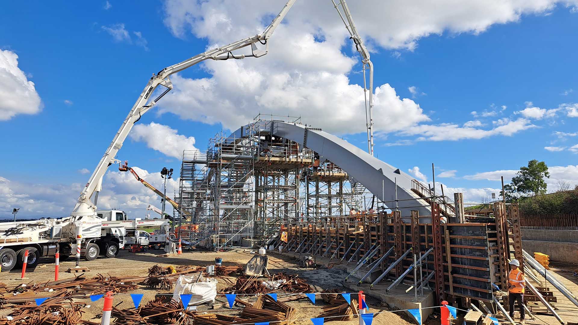 Construction in progress on the Kilmany bridge