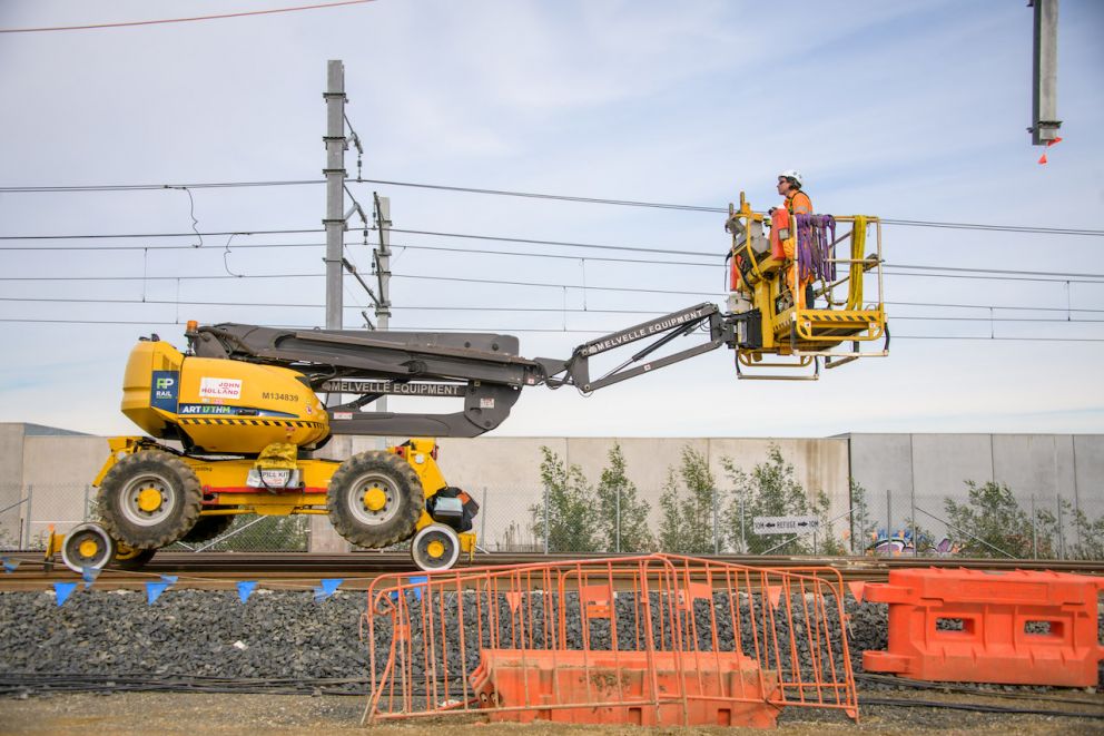 Works on the rail line at Pakenham.