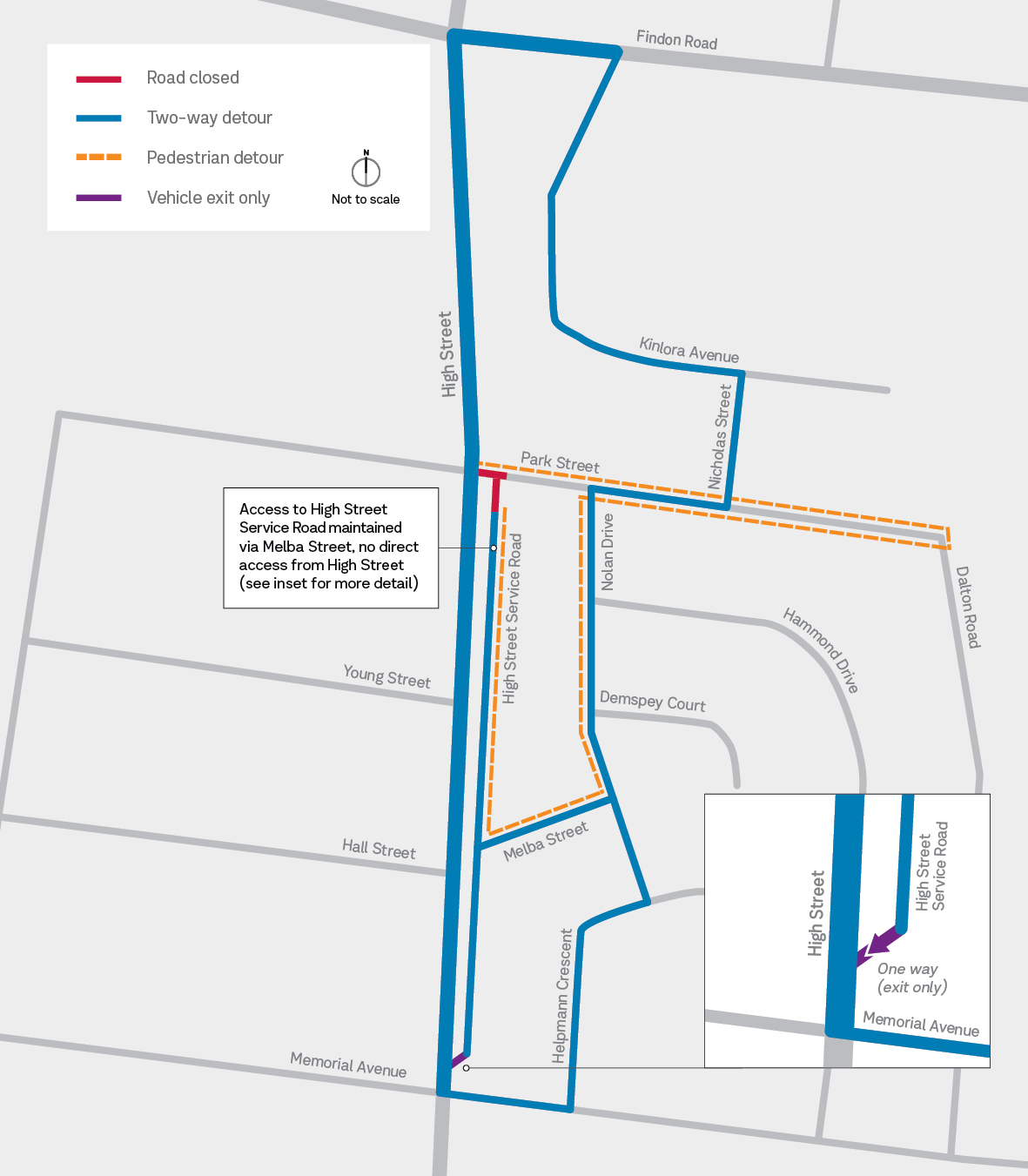 Park St Closure Map
