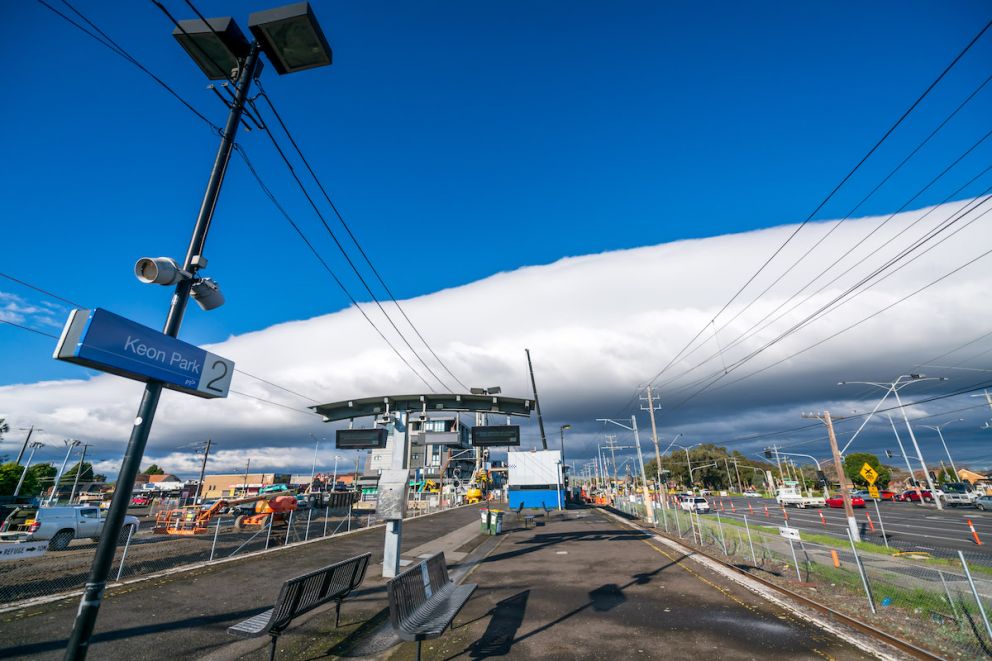Clouds roll in over Keon Parade