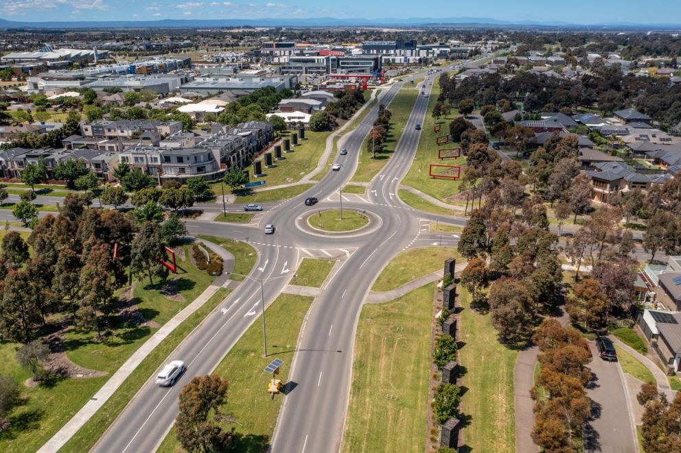 October 2021 - Pre-construction Waterview Boulevard and Craigieburn Road intersection