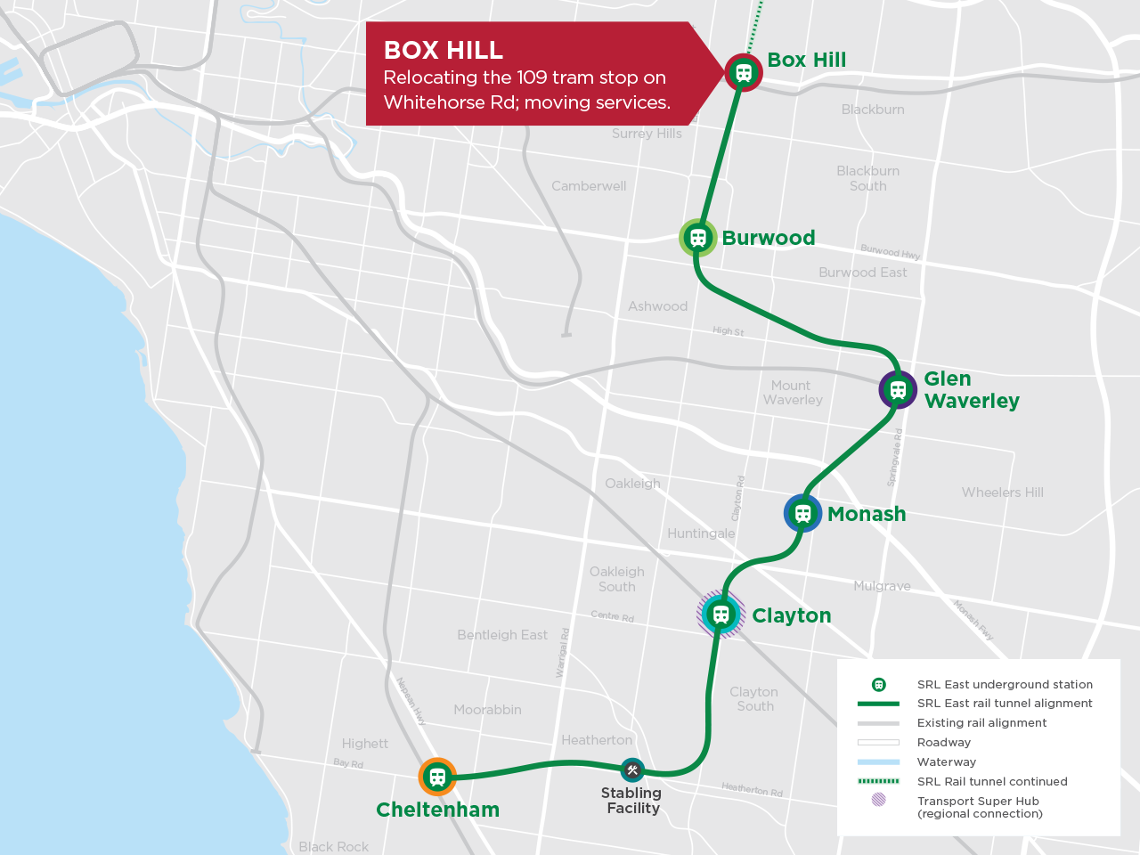 Map shows route for new SRL tunnel