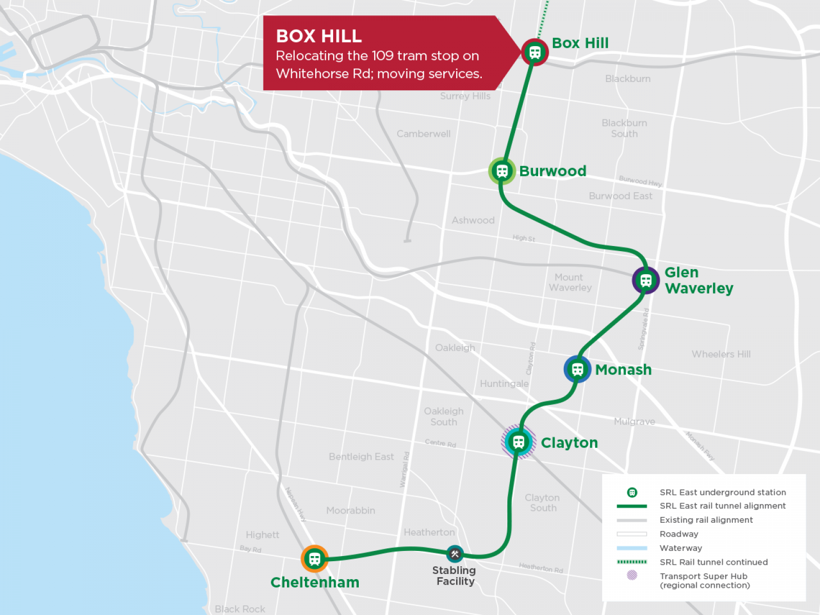 Map shows route for new SRL tunnel