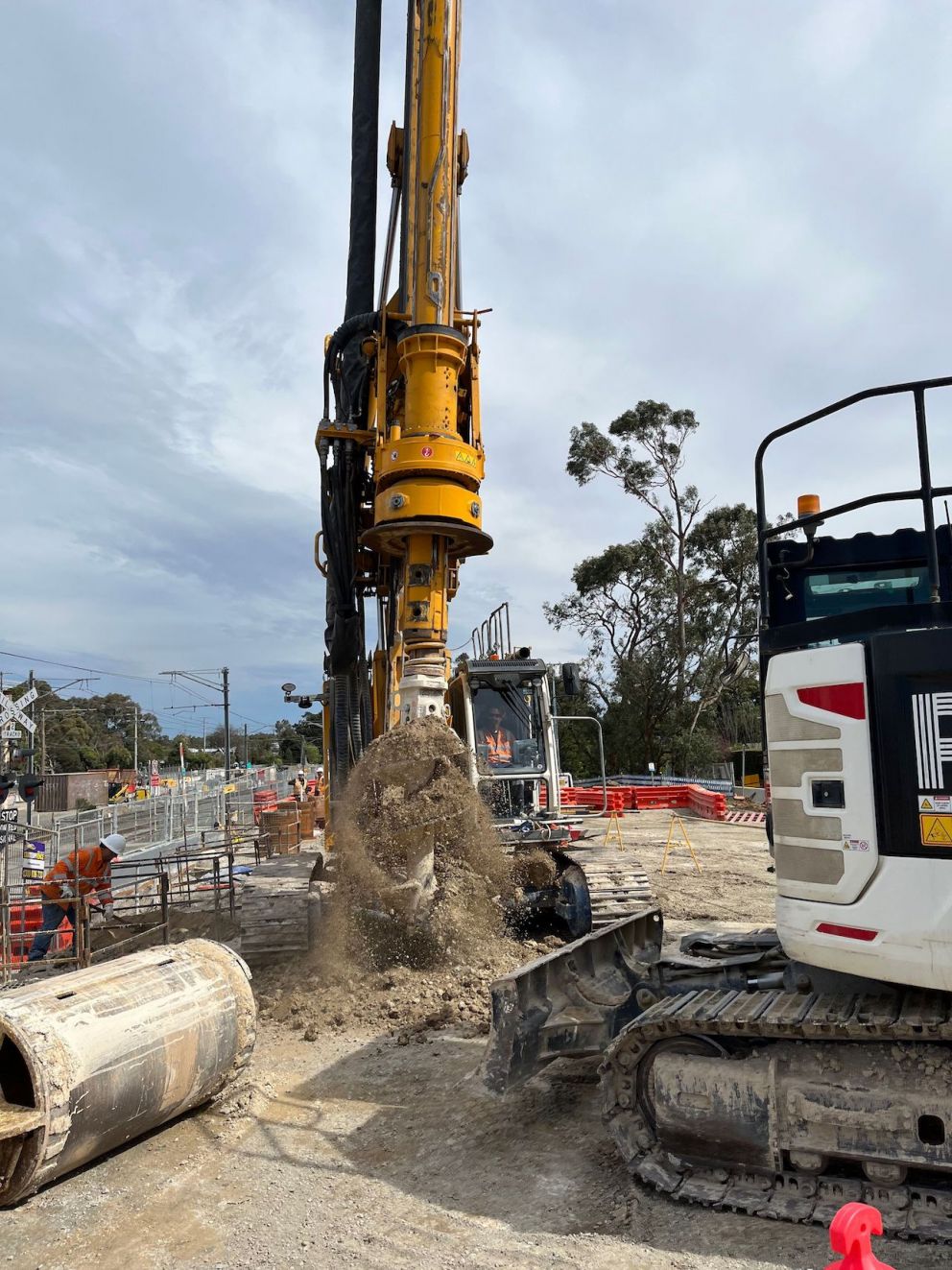 Piling into the ground