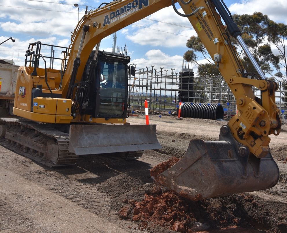 Machinery working hard to say goodbye to the old Calder Park Drive