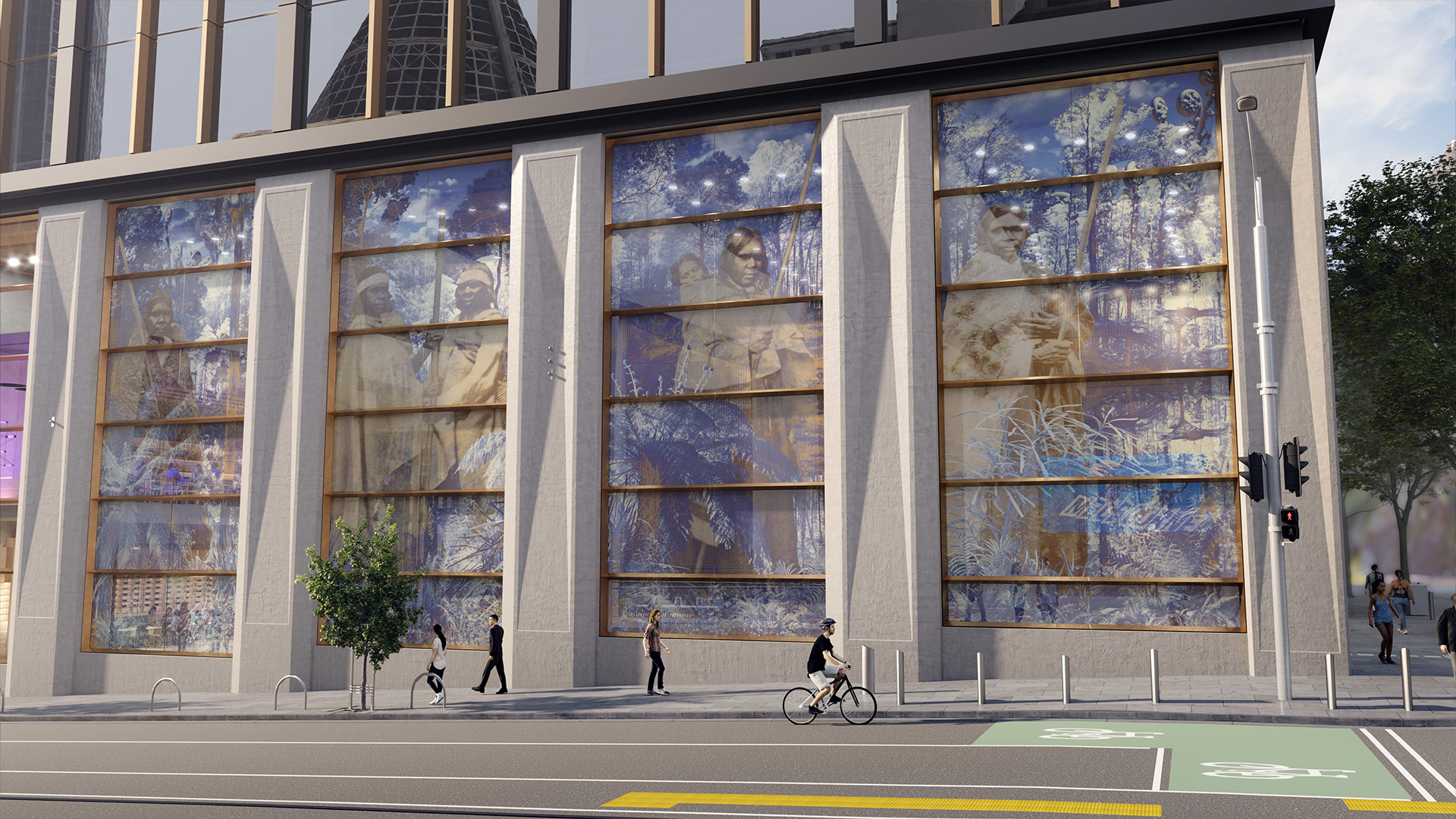 Concept image of the artwork at State Library Station