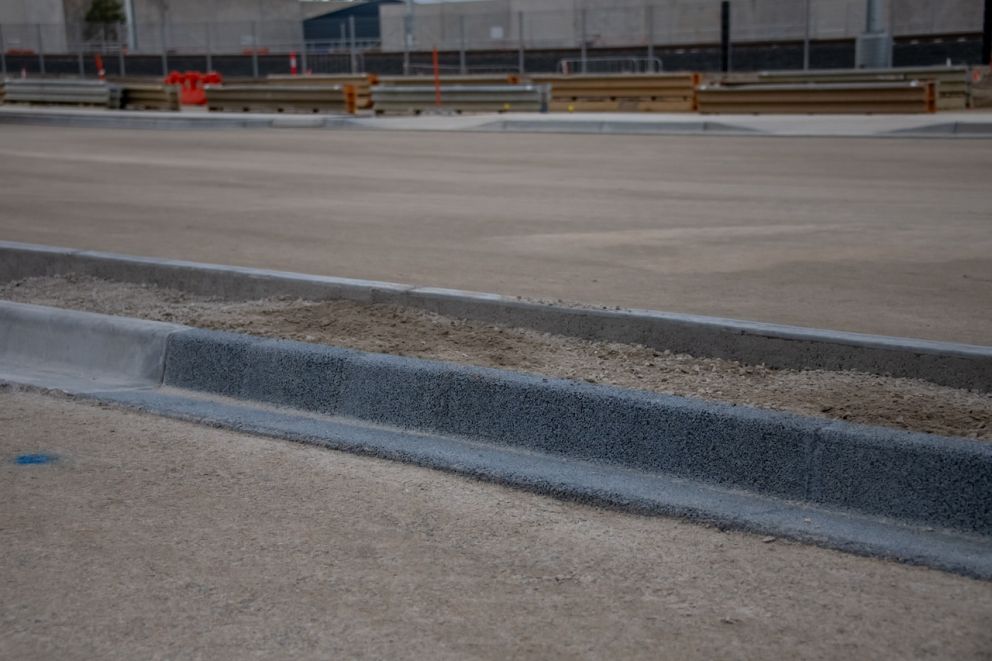 The section of permeable kerb in East Pakenham